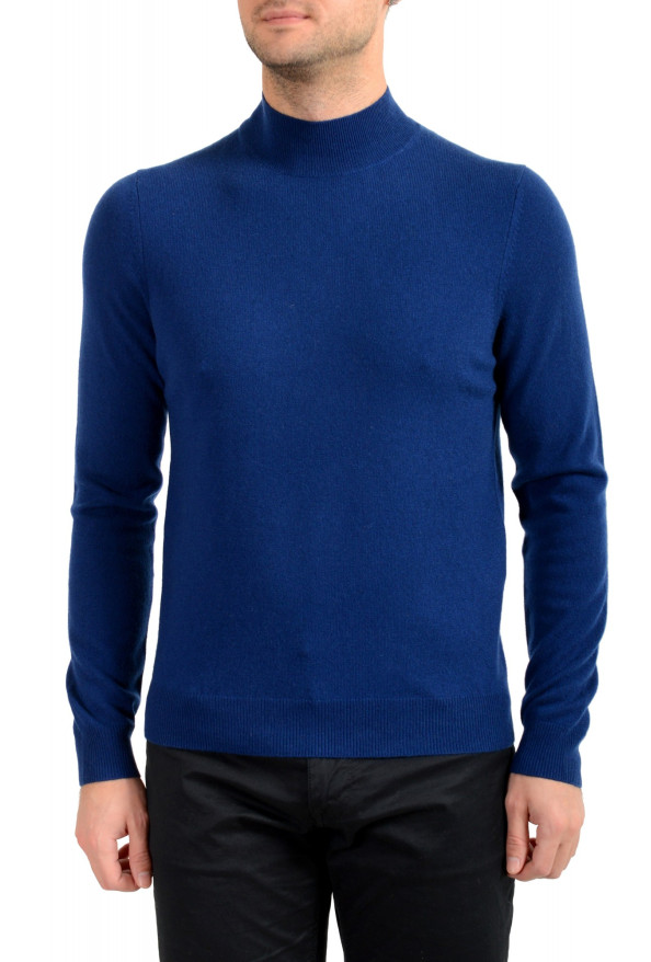 Malo Optimum Men's Ink Blue Wool Cashmere Mockneck Pullover Sweater