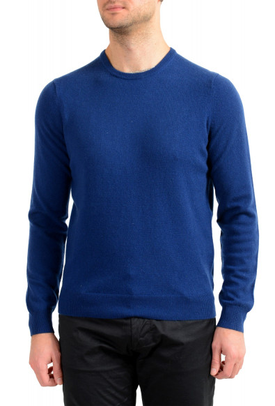 Malo Optimum Men's Dark Blue Wool Cashmere Crewneck Pullover Sweater