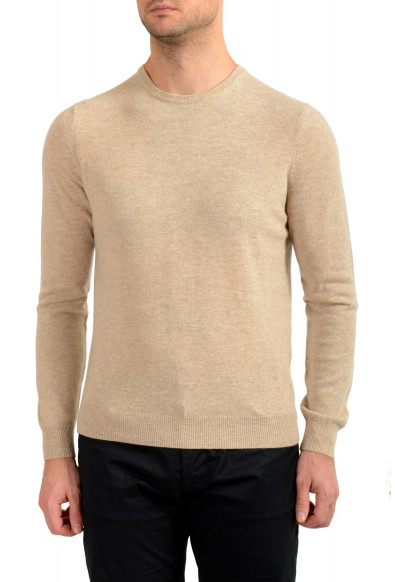 Malo Optimum Men's Beige Wool Cashmere Crewneck Pullover Sweater