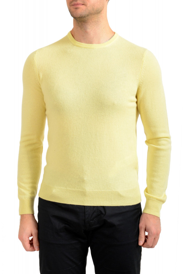 Malo Optimum Men's Yellow Wool Cashmere Crewneck Pullover Sweater