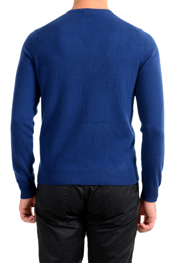 Malo Optimum Men's Navy Blue 100% Cashmere V-Neck Pullover Sweater: Picture 3
