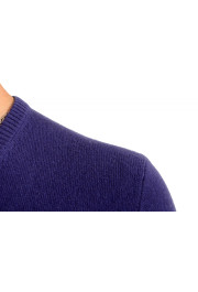 Malo Optimum Men's Purple 100% Cashmere V-Neck Pullover Sweater: Picture 4