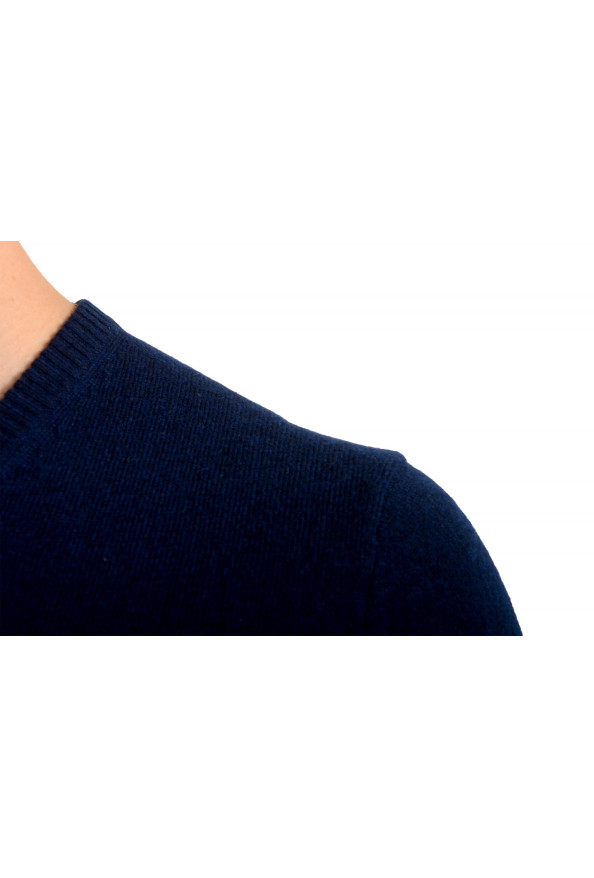 Malo Optimum Men's Navy Blue 100% Cashmere V-Neck Pullover Sweater: Picture 4