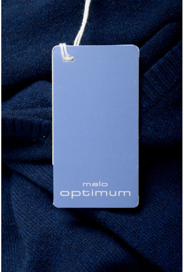 Malo Optimum Men's Navy Blue 100% Cashmere V-Neck Pullover Sweater: Picture 5