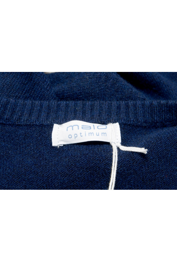 Malo Optimum Men's Navy Blue 100% Cashmere V-Neck Pullover Sweater: Picture 6