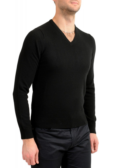 Malo Optimum Men's Black 100% Cashmere V-Neck Pullover Sweater: Picture 2