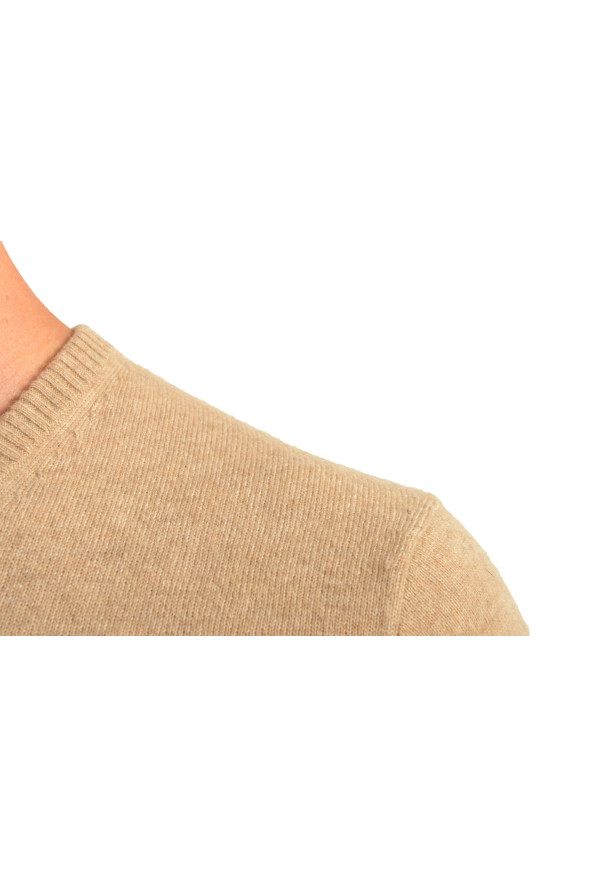 Malo Optimum Men's Beige 100% Cashmere V-Neck Pullover Sweater: Picture 4