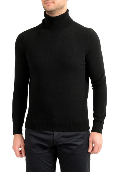 Malo Optimum Men's Black 100% Cashmere Turtleneck Pullover Sweater
