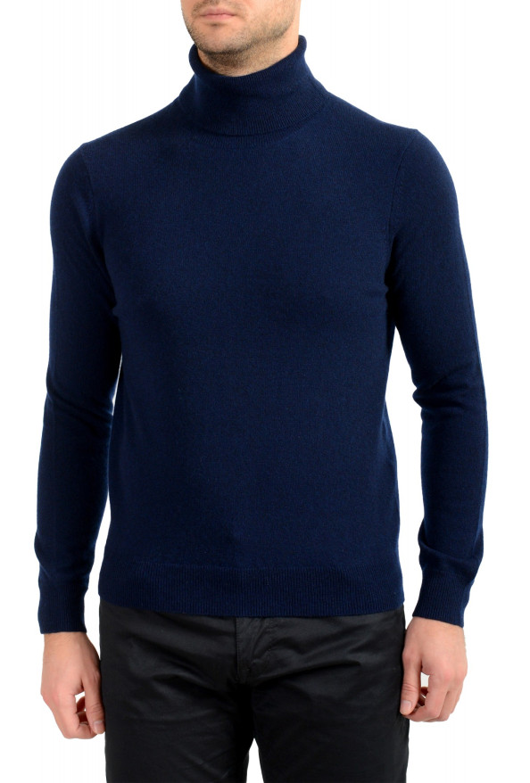 Malo Optimum Men's Navy Blue 100% Cashmere Turtleneck Pullover Sweater
