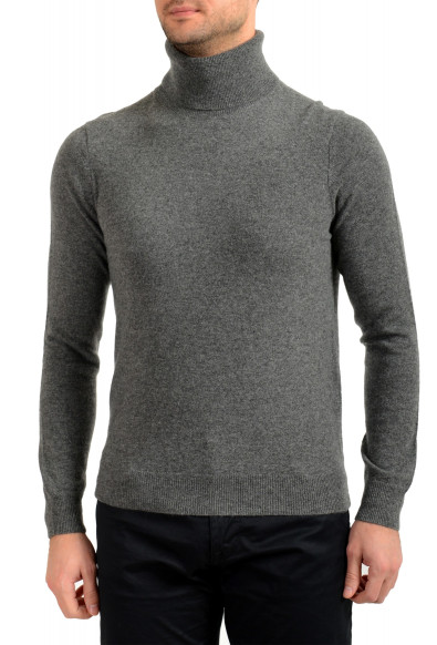 Malo Optimum Men's Gray 100% Cashmere Turtleneck Pullover Sweater
