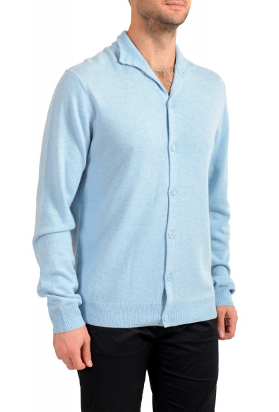Malo Optimum Men's Ice Blue Wool Cashmere Cardigan Sweater: Picture 2