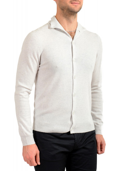 Malo Optimum Men's Light Gray Wool Cashmere Cardigan Sweater: Picture 2
