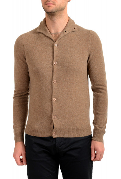 Malo Optimum Men's Brown Wool Cashmere Cardigan Sweater