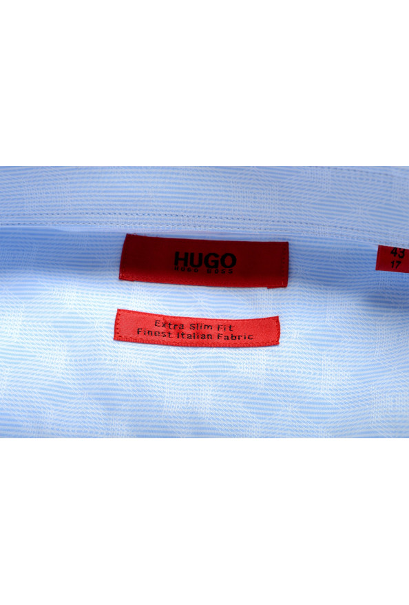 Hugo Boss Men's "Erriko" Extra Slim Fit Blue Striped Long Sleeve Dress Shirt: Picture 9