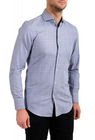 Hugo Boss Men's "Jason" Slim Fit Blue Plaid Long Sleeve Dress Shirt: Picture 2