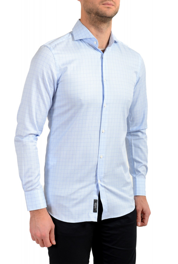 Hugo Boss Men's "T-Christo" Slim Fit Blue Plaid Long Sleeve Dress Shirt: Picture 2
