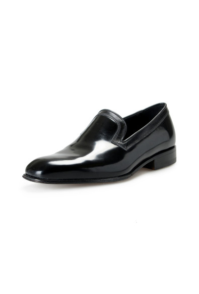 Salvatore Ferragamo Men's Black Polished Leather Loafers Shoes 