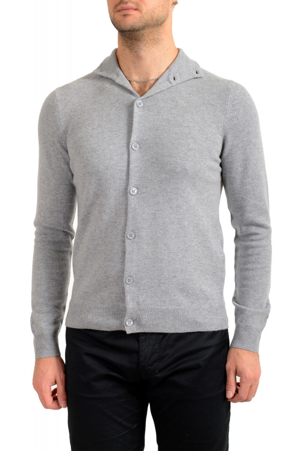 Malo Optimum Men's Gray Wool Cashmere Cardigan Sweater