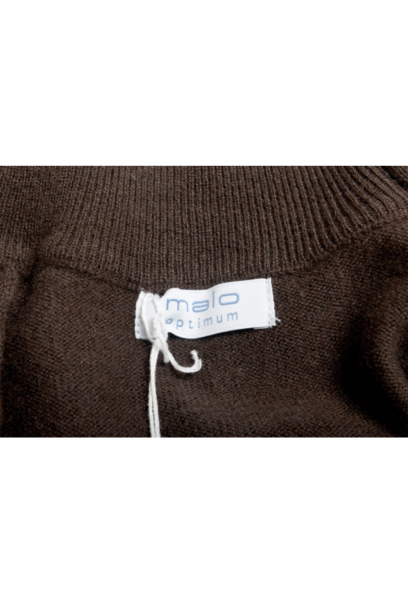 Malo Optimum Men's Coffee Brown Wool Cashmere Cardigan Sweater: Picture 5