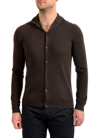 Malo Optimum Men's Coffee Brown Wool Cashmere Cardigan Sweater