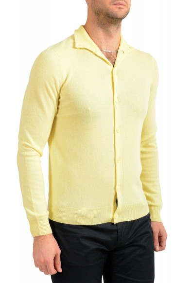 Malo Optimum Men's Yellow Wool Cashmere Cardigan Sweater: Picture 2