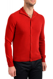 Malo Optimum Men's Brick Red Wool Cashmere Cardigan Sweater: Picture 2