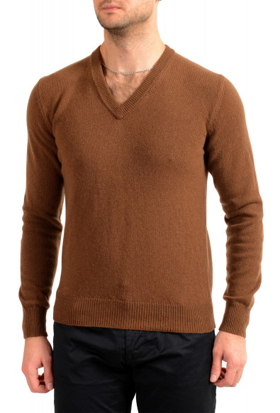 Dolce & Gabbana Men's Brown 100% Wool V-Neck Pullover Sweater