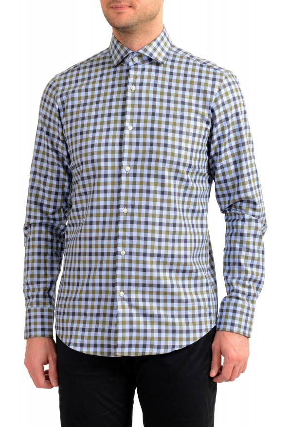 Hugo Boss Men's "Gordon" Regular Fit Linen Plaid Long Sleeve Dress Shirt