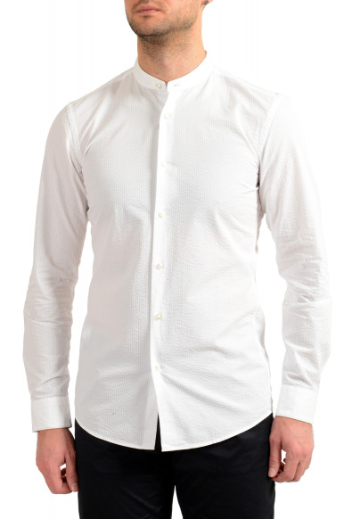 Hugo Boss Men's "Jordi" Slim Fit White Striped Long Sleeve Dress Shirt