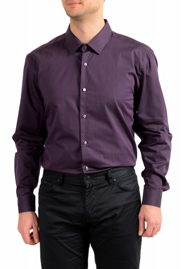 Hugo Boss Men's "Isko" Slim Fit Multi-Color Striped Long Sleeve Dress Shirt: Picture 4