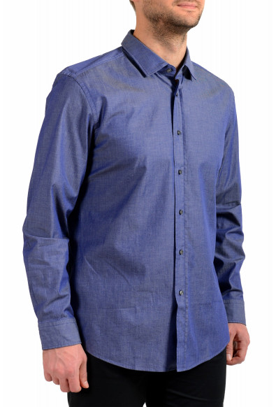 Hugo Boss Men's "Lgon" Blue Slim Fit Stretch Long Sleeve Dress Shirt: Picture 2