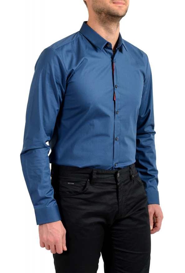 Hugo Boss Men's "Ero3" Blue Extra Slim Fit Stretch Long Sleeve Casual Shirt: Picture 5