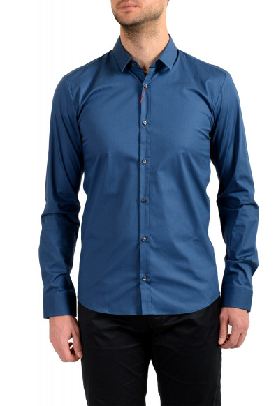 Hugo Boss Men's "Ero3" Blue Extra Slim Fit Stretch Long Sleeve Casual Shirt