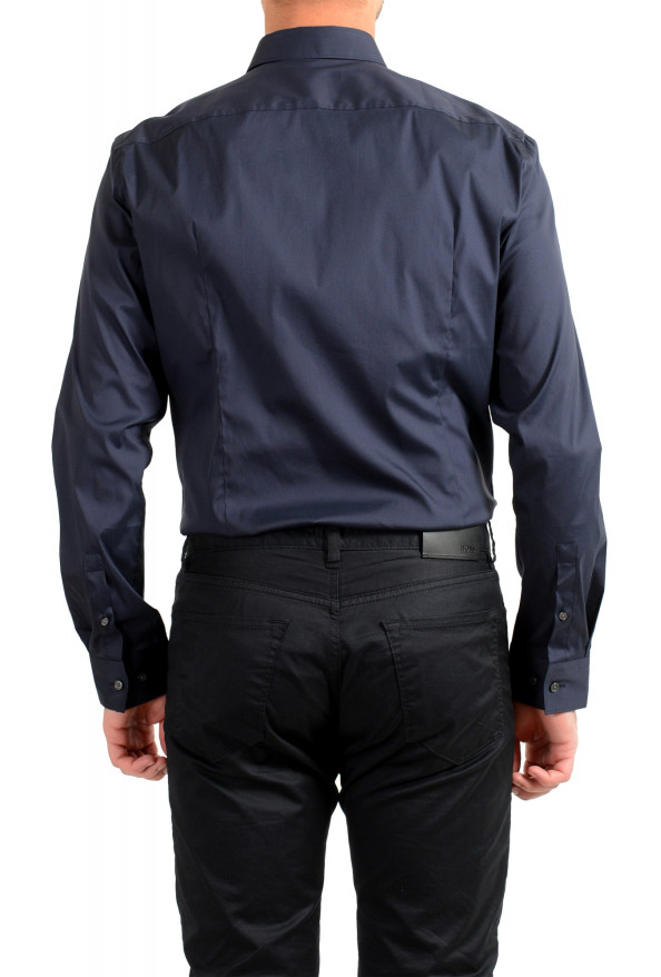 Hugo Boss Men's "Henning" Extra Slim Dark Blue Long Sleeve Dress Shirt: Picture 6