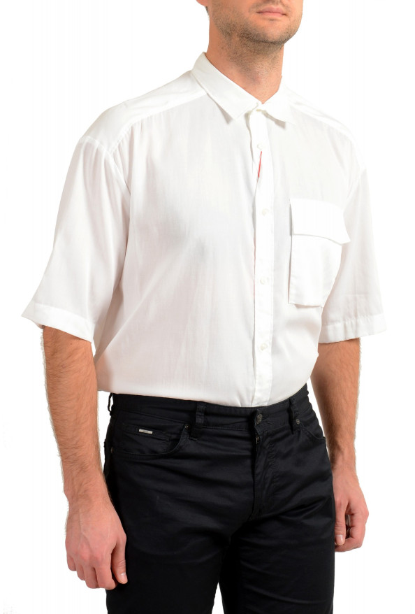Hugo Boss Men's "Eliando" White Short Sleeve Casual Shirt: Picture 5