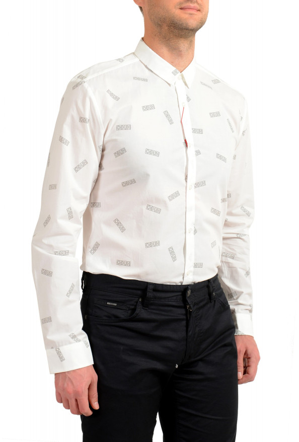 Hugo Boss Men's "Ero3-W" White Logo Print Extra Slim Fit Shirt: Picture 5