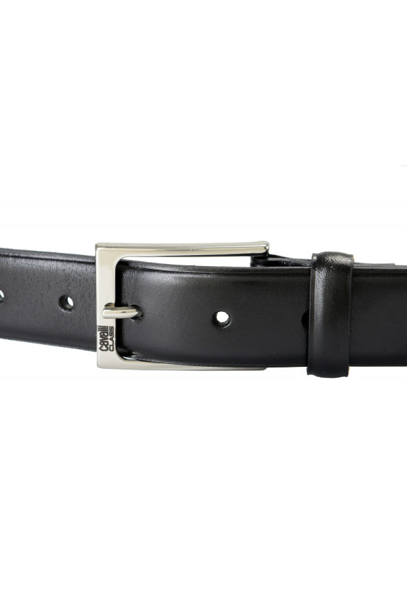 Cavalli Class Men's Black 100% Leather Buckle Decorated Belt: Picture 3