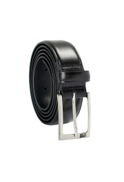 Cavalli Class Men's Black 100% Leather Buckle Decorated Belt