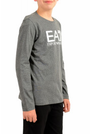Emporio Armani EA7 Boys Gray Long Sleeve Logo Print Crewneck T-Shirt: Picture 2