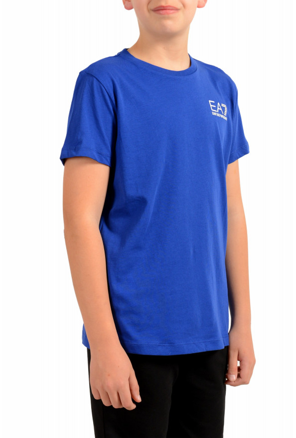 Emporio Armani EA7 Boys Bright Blue Short Sleeve Logo Print Crewneck T-Shirt: Picture 2