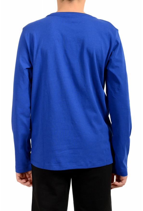 Emporio Armani EA7 Boys Bright Blue Long Sleeve Logo Print Crewneck T-Shirt: Picture 3