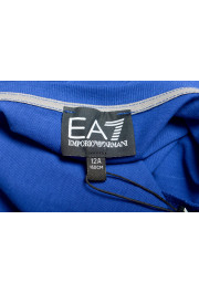 Emporio Armani EA7 Boys Bright Blue Long Sleeve Logo Print Crewneck T-Shirt: Picture 5