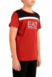 Emporio Armani EA7 Boys Red Short Sleeve Logo Print Crewneck T-Shirt: Picture 2