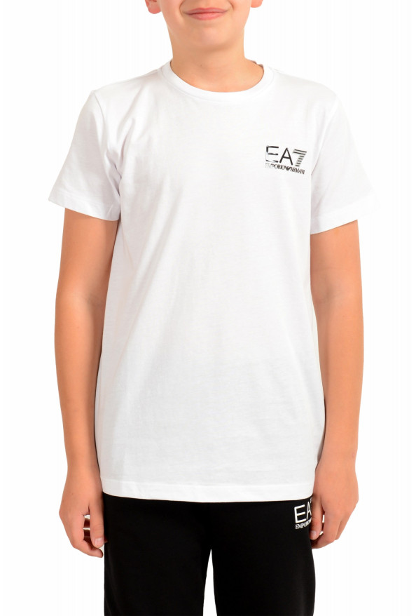 Emporio Armani EA7 Boys White Short Sleeve Logo Print T-Shirt