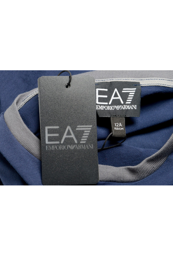 Emporio Armani EA7 Boys Blue Long Sleeve Logo Print Crewneck T-Shirt: Picture 6