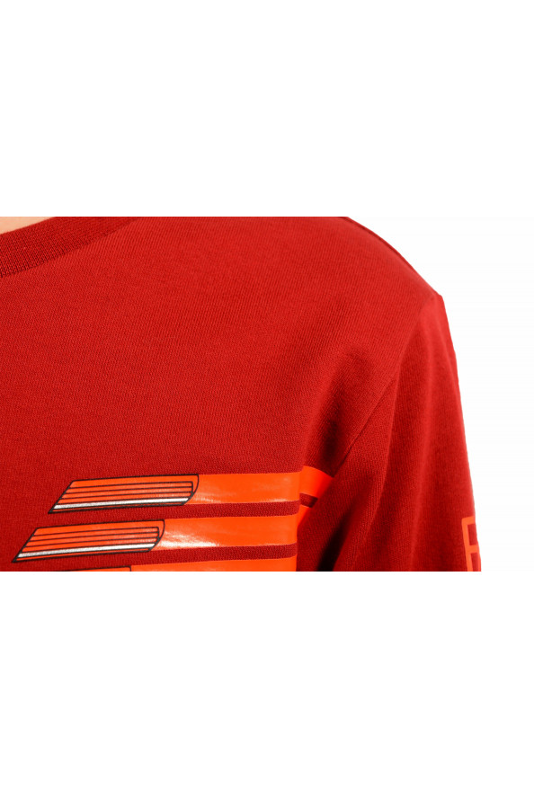 Emporio Armani EA7 Boys Red Long Sleeve Logo Print Crewneck Sweatshirt Shirt: Picture 5