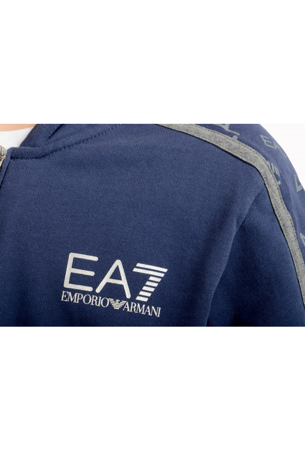 Emporio Armani EA7 Boys Blue Long Sleeve Logo Print Hooded Full Zip Track Jacket: Picture 4