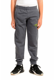 Emporio Armani EA7 Boys Gray Logo Print Track Sweat Pants