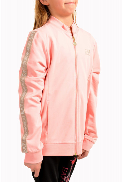 Emporio Armani EA7 Girls Pink Long Sleeve Logo Print Full Zip Track Jacket: Picture 2