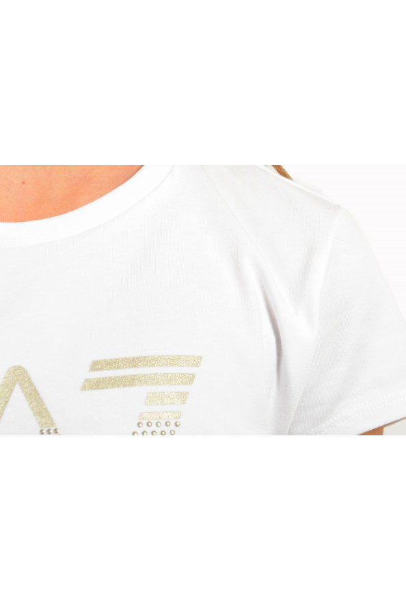 Emporio Armani EA7 Girls White Short Sleeve Logo Print T-Shirt: Picture 4